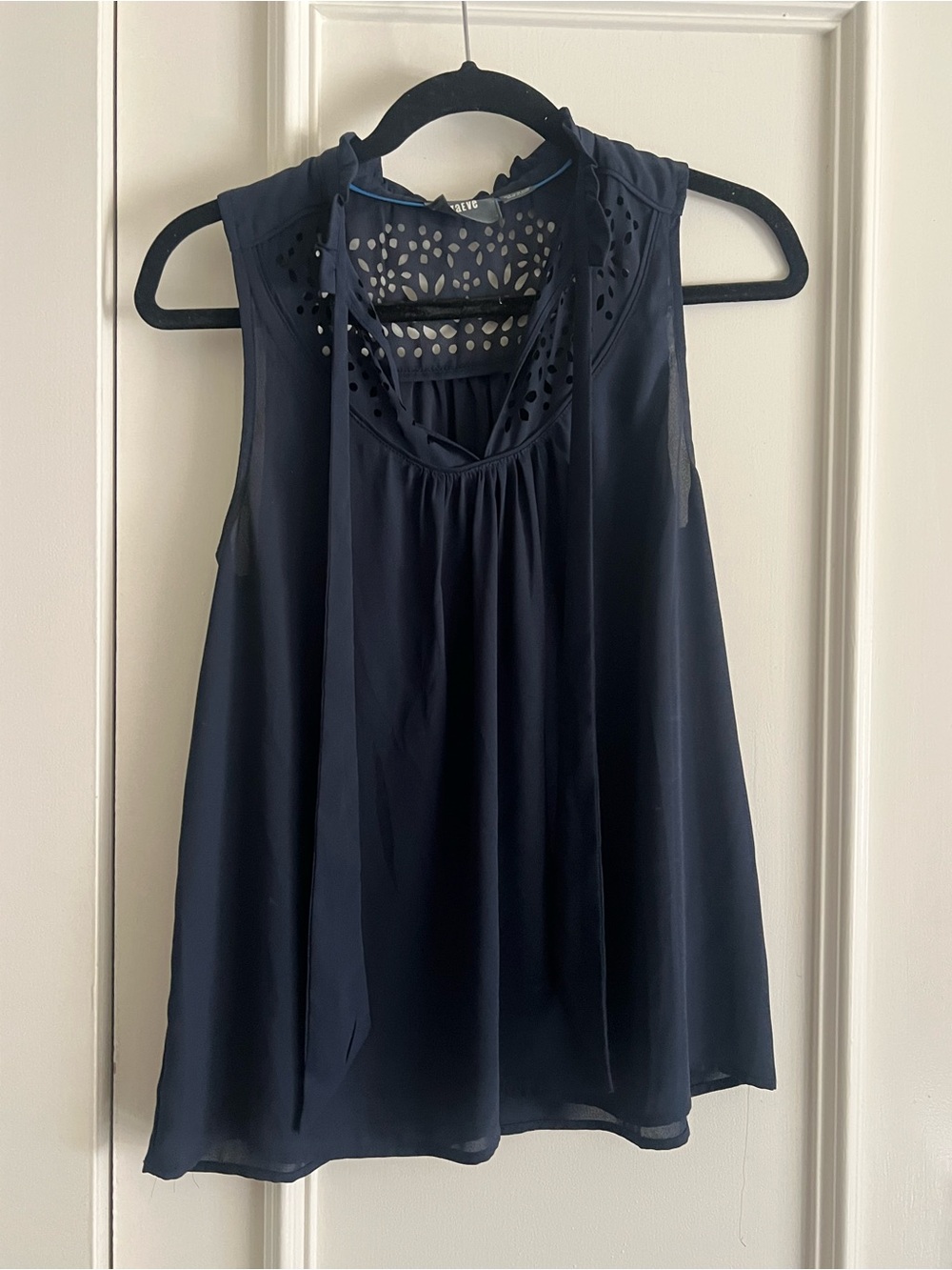 Maeve Navy Sleeveless Tie-Neck Camisole